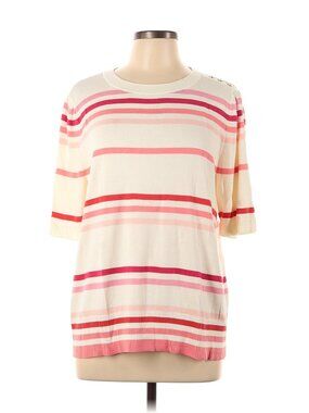 Talbots Pink Striped sweater Size XL